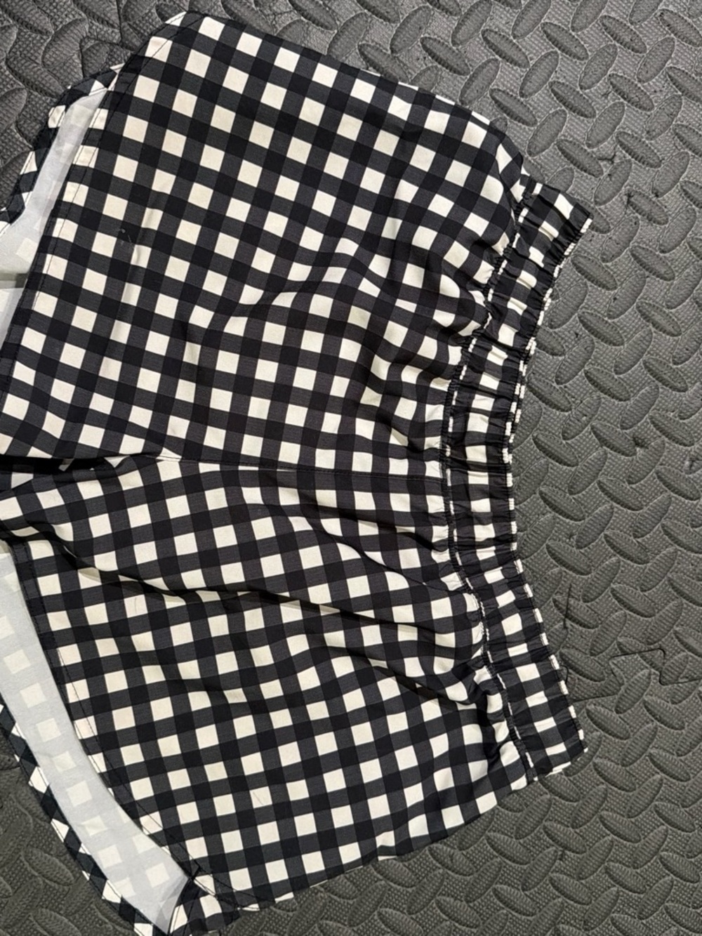 Old Navy Black and White Gingham Athletic Shorts
